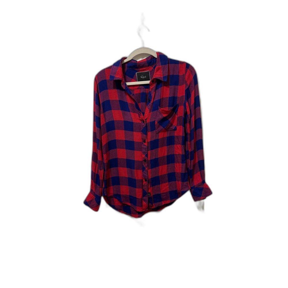 Rails Hunter plaid blue and red long sleeve button up XS